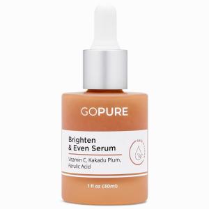 imagegoPure Actives Vitamin C Serum  Brightening Serum with Vitamin C and Ferulic Acid Face Moisturizing and AntiAging Benefits Improves Skin Discoloration and Visibly Reduces Dark Spots  1 fl oz